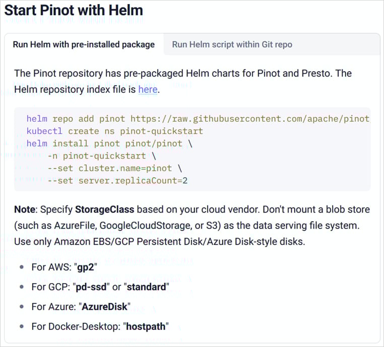 Інструкції Helm Chart Apache Pinot