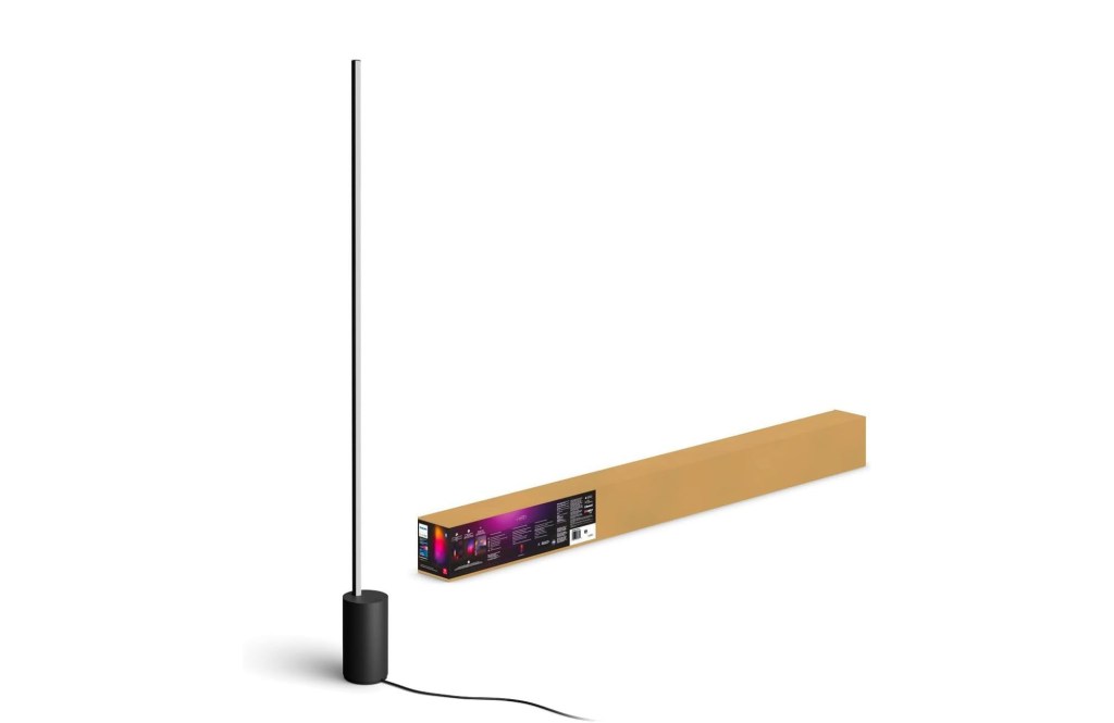 Hue Philips Signe Smart Floor Lamp, Black - White та Color Ambiance світлодіод, що змінює колір, що змінює колір - 1 пакет - Додаток управління - працює з Alexa, Google Assistant та Apple Homekit