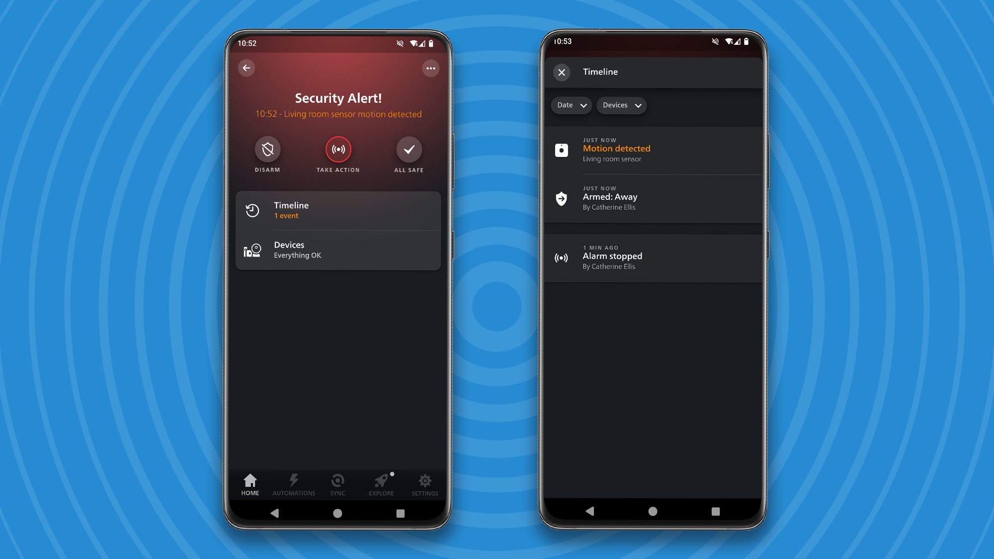 Попередження про виявлення датчика руху Philips Hue у додатку