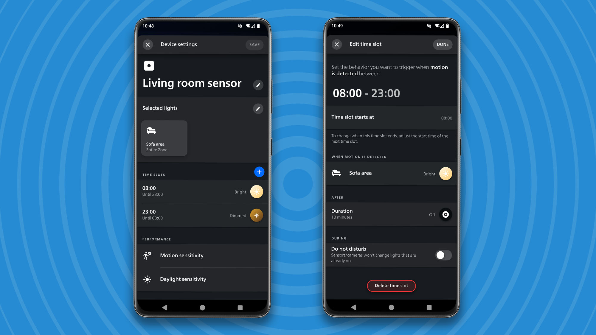 Налаштування вогнів з датчиком руху Philips Hue у додатку
