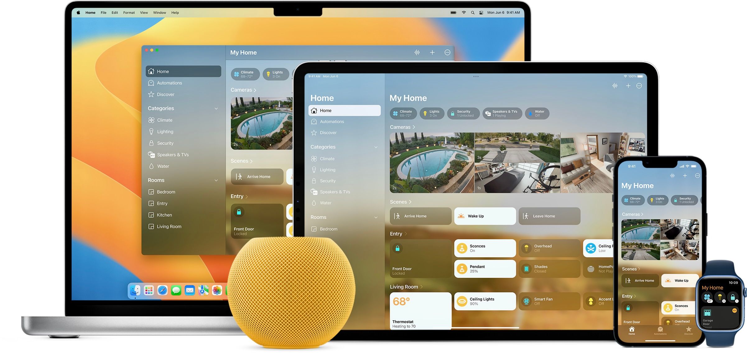 Кілька пристроїв Apple HomeKit.