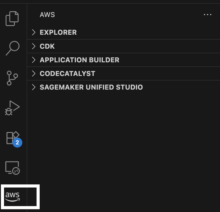 Навігація на інструментарій AWS у коді vs