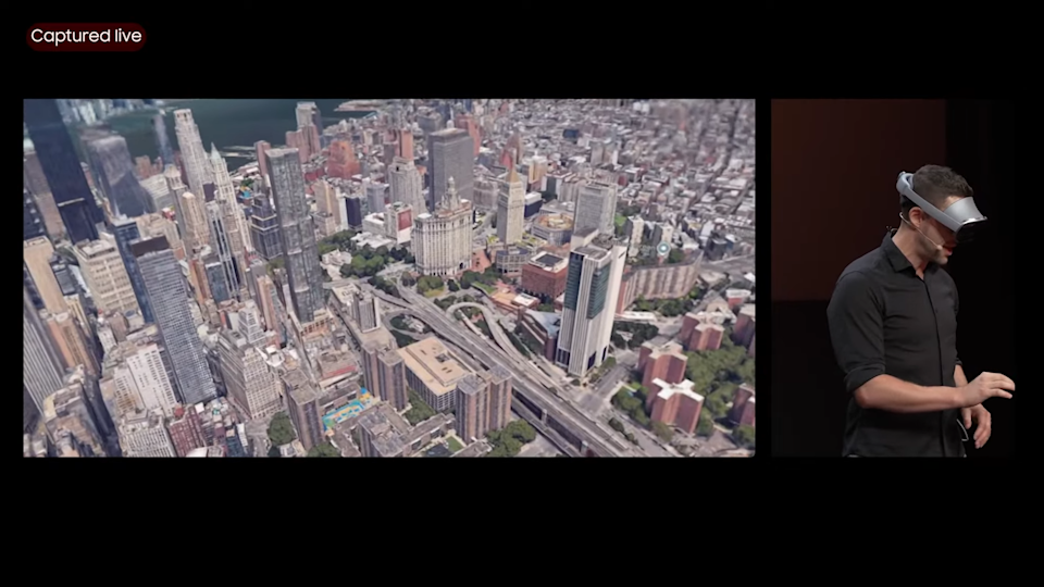 Функція Immersive View у Google Maps дозволяє користувачам Galaxy XR масштабувати міські пейзажі.